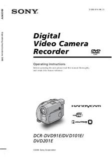 Sony DCR DVD 201 E manual. Camera Instructions.